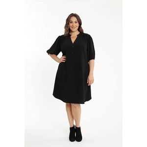 NWT London Times Black Shirt Dress 3/4 Sleeve w/ Buttons Size 1X